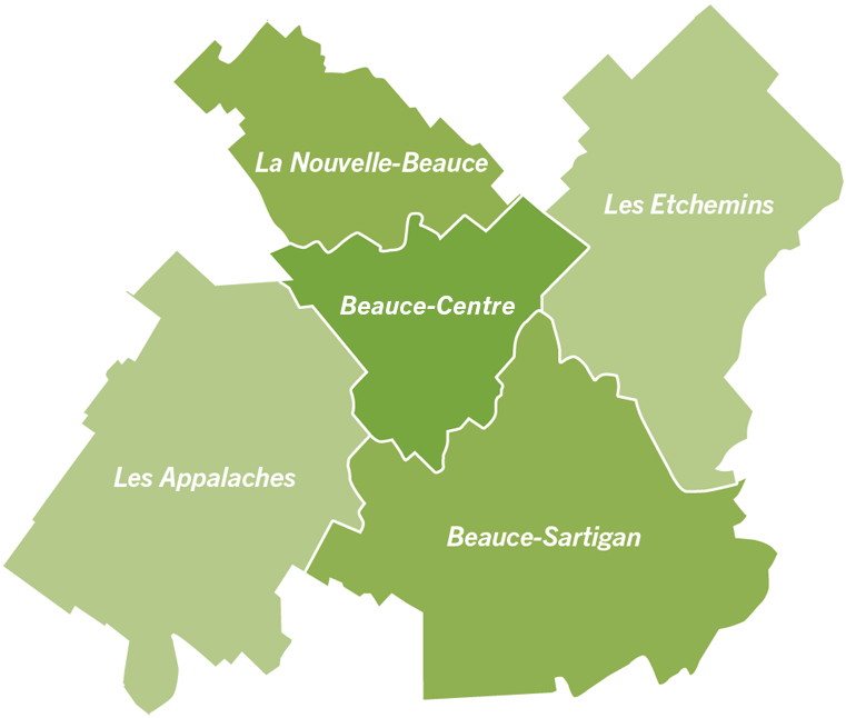Carte du sectuer Chaudière-Appalaches, secteur Sud