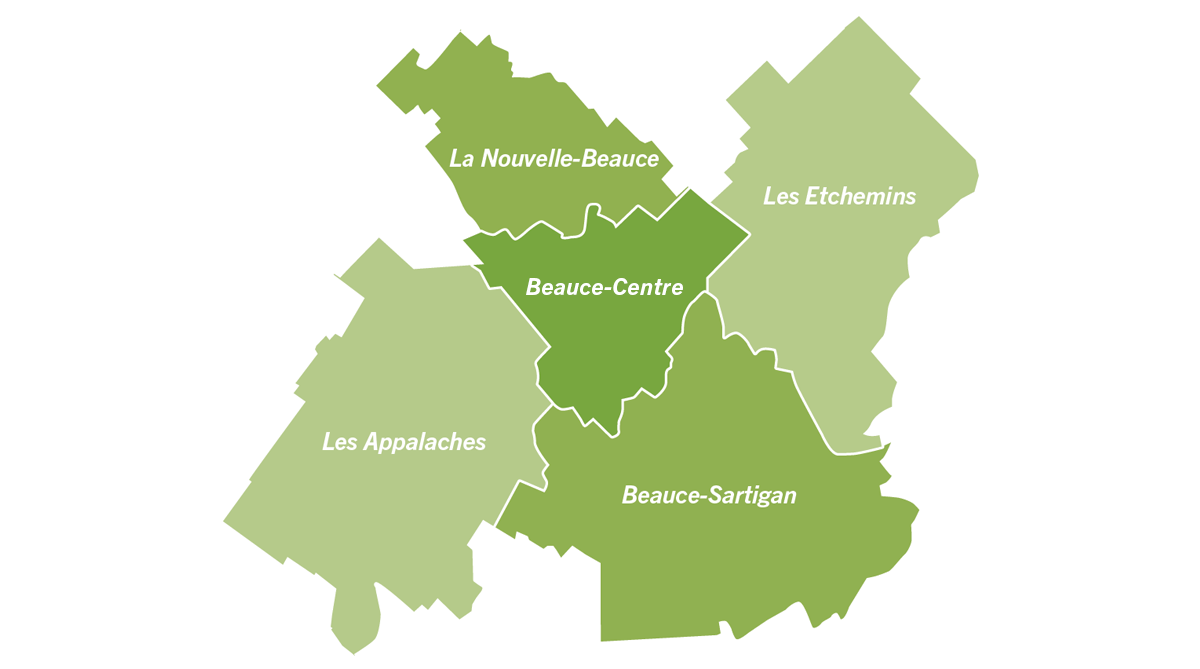 Carte du secteur Chaudière-Appalaches, secteur sud
