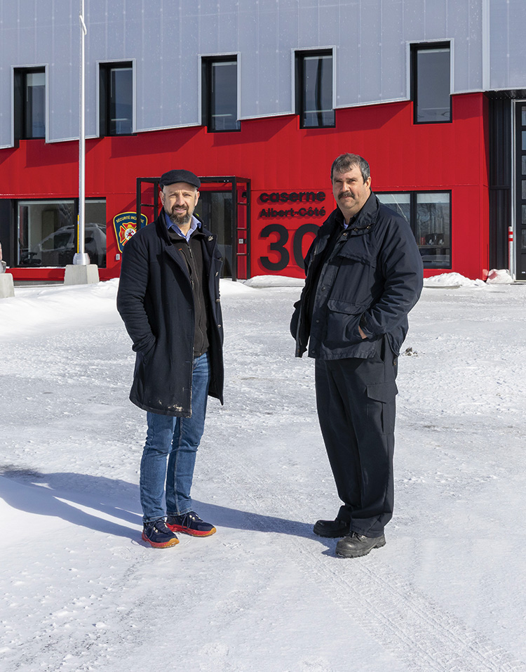 Publireportage - Nouvelle caserne incendie Mitis Est - Bruno Paradis, maire de Price et Michel Desrosiers, directeur incendie