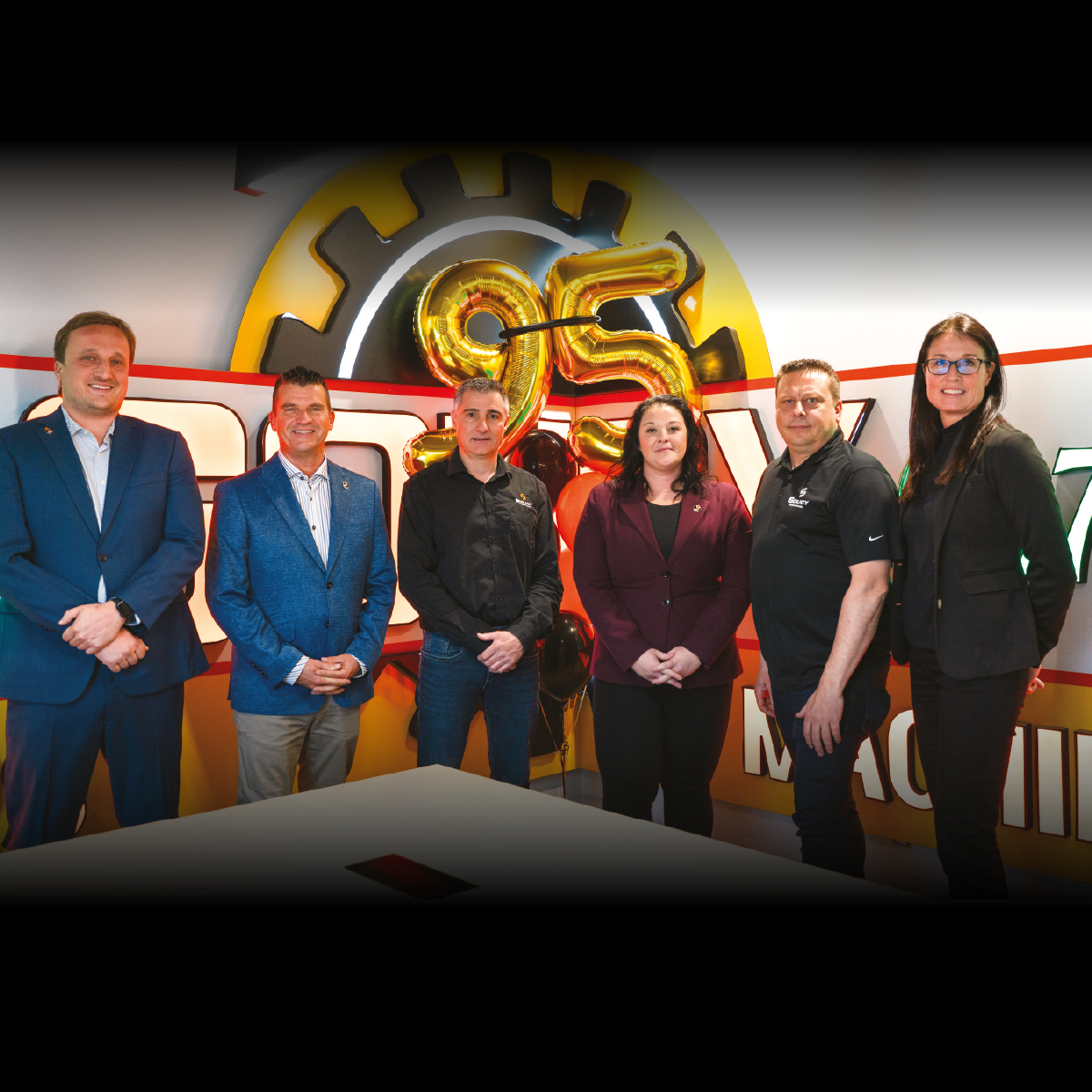 Soucy Industriel - Publireportage - Charles Godbout-Deschênes, Frédérick Soucy, Jérôme Plourde, Sabrina Castonguay, Marco Kirouac et Marie-Claude Marquis